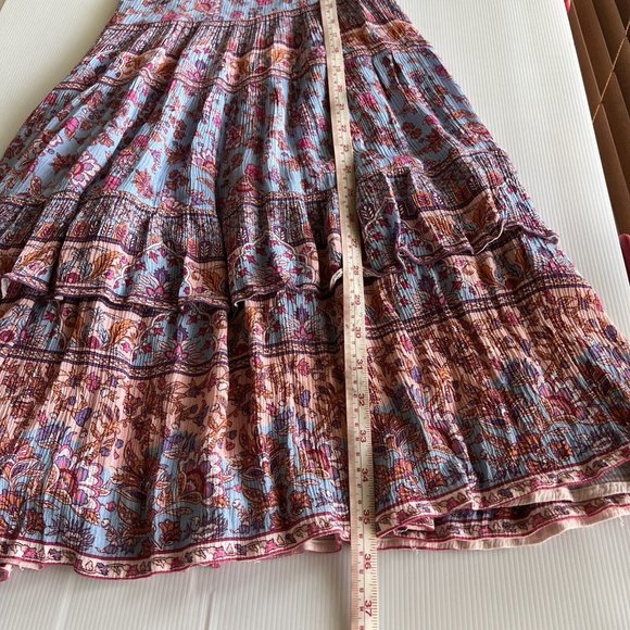 Arnhem Christina Maxi Skirt Pink Iris Floral Tiered Boho Peasant Spell Size M 12 - Picture 15 of 15